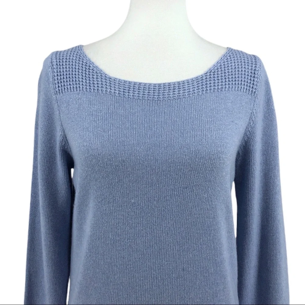 Benedetta B. Light Blue Knit Crew Neck Sweater, Size L - Picture 2 of 8